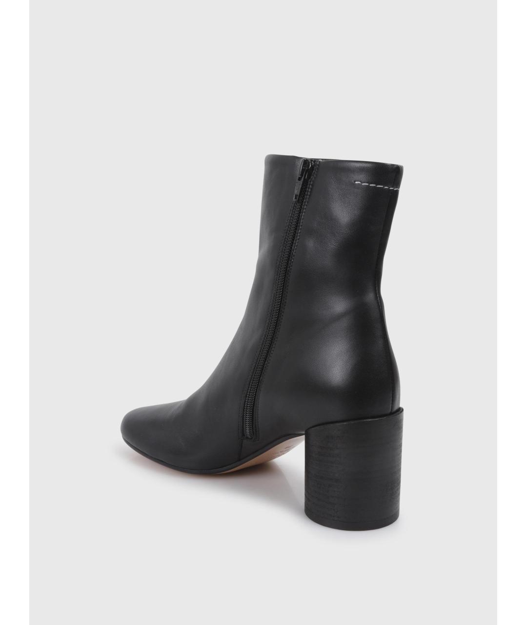 MM6 MAISON MARGIELA Черные кожаные полусапоги, фото 2