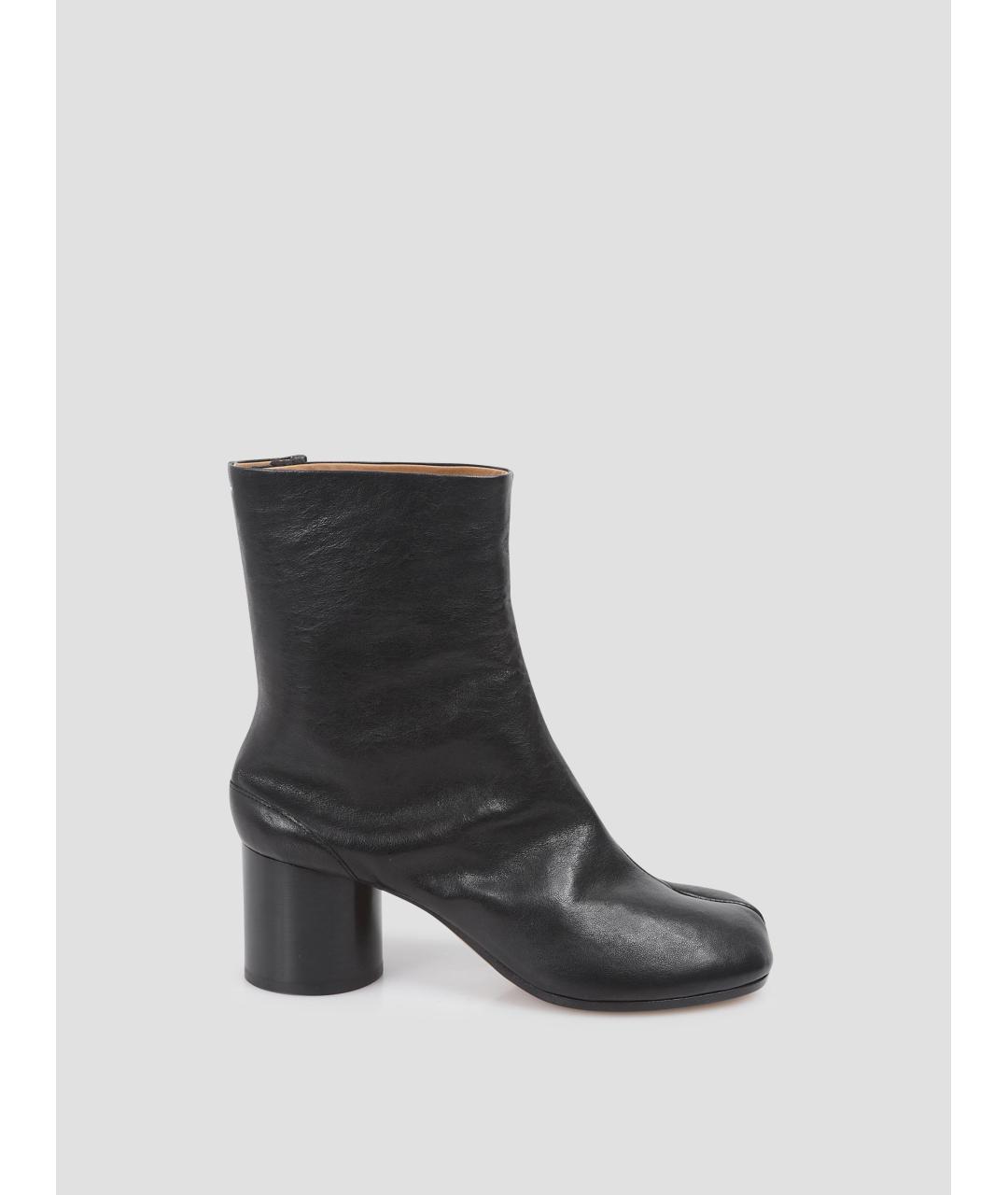 MAISON MARGIELA Черные кожаные ботинки, фото 4