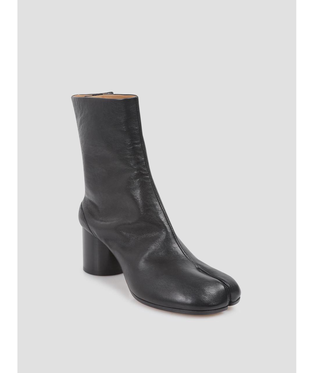 MAISON MARGIELA Черные кожаные ботинки, фото 3