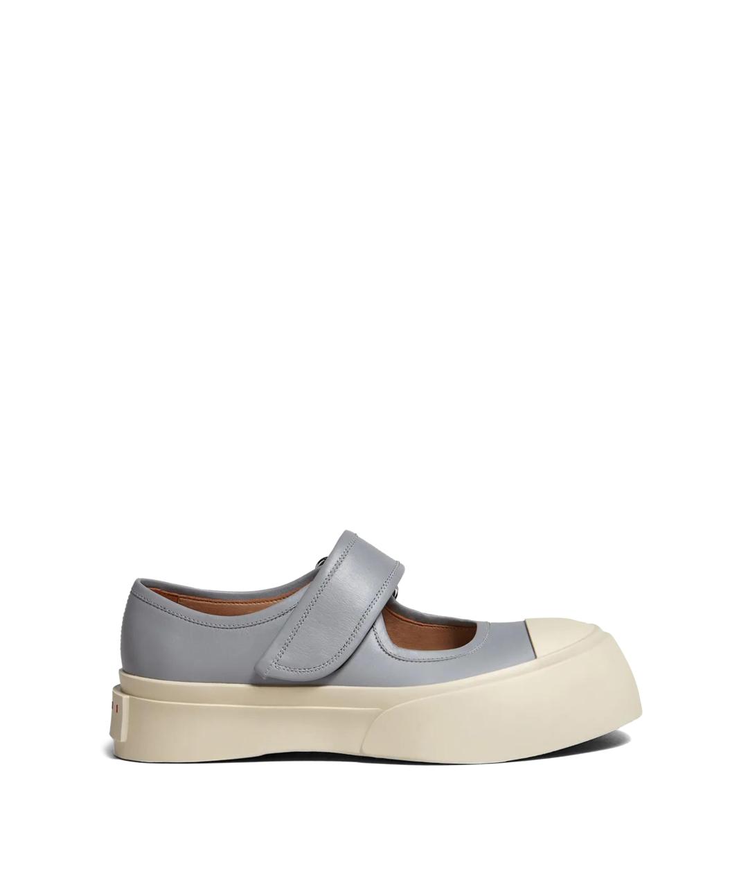 MARNI Серые кожаные слипоны, фото 1