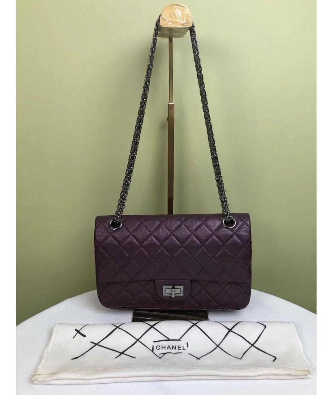 CHANEL Фиолетовая кожаная сумка через плечо, фото 8