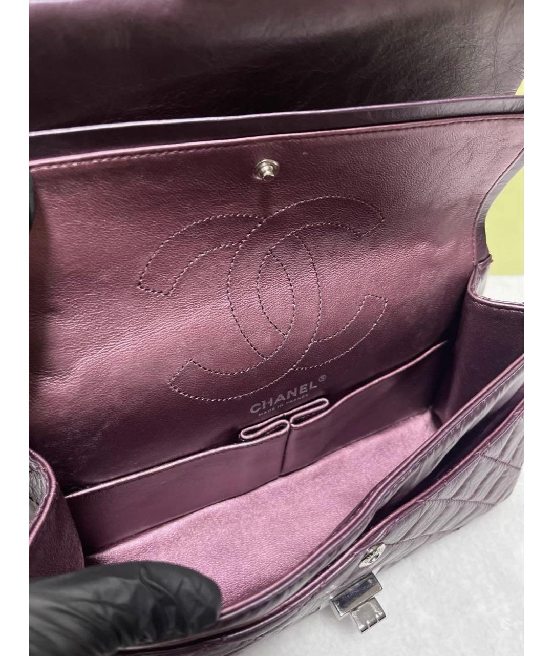 CHANEL Фиолетовая кожаная сумка через плечо, фото 5