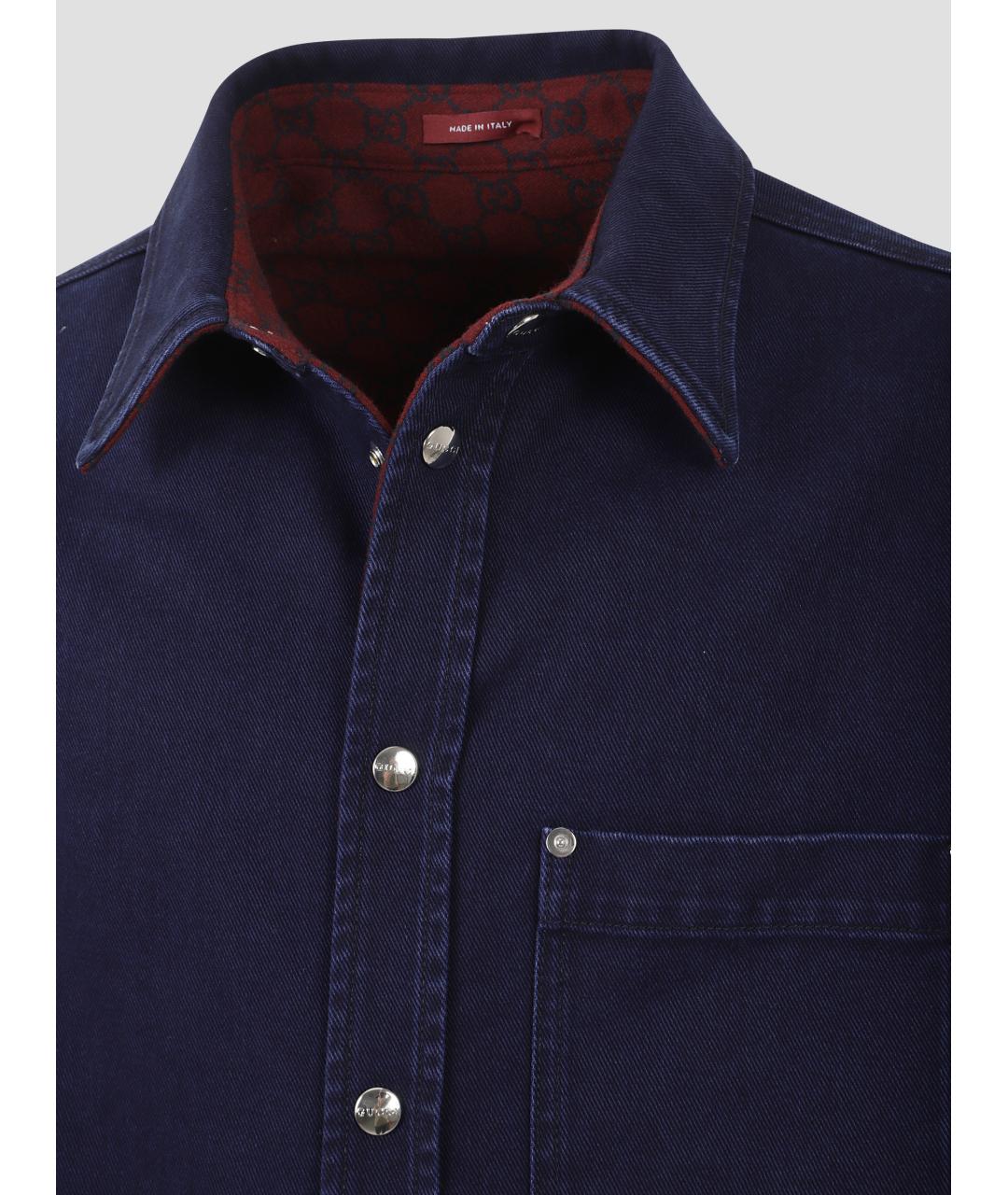 GUCCI Синяя хлопковая куртка, фото 3