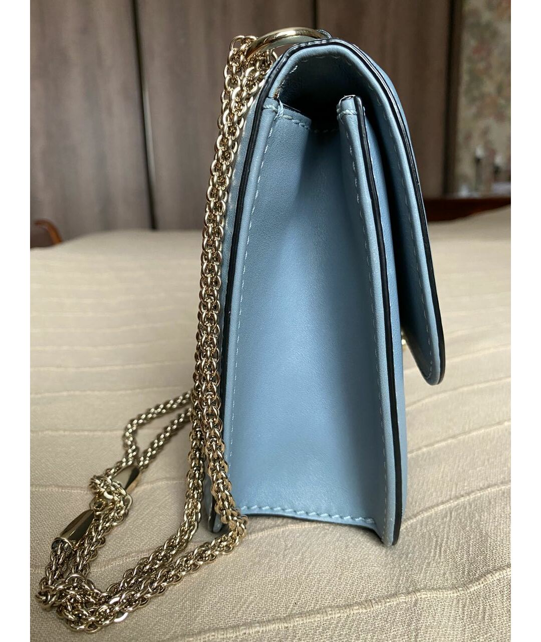 VALENTINO Голубая кожаная сумка тоут, фото 6