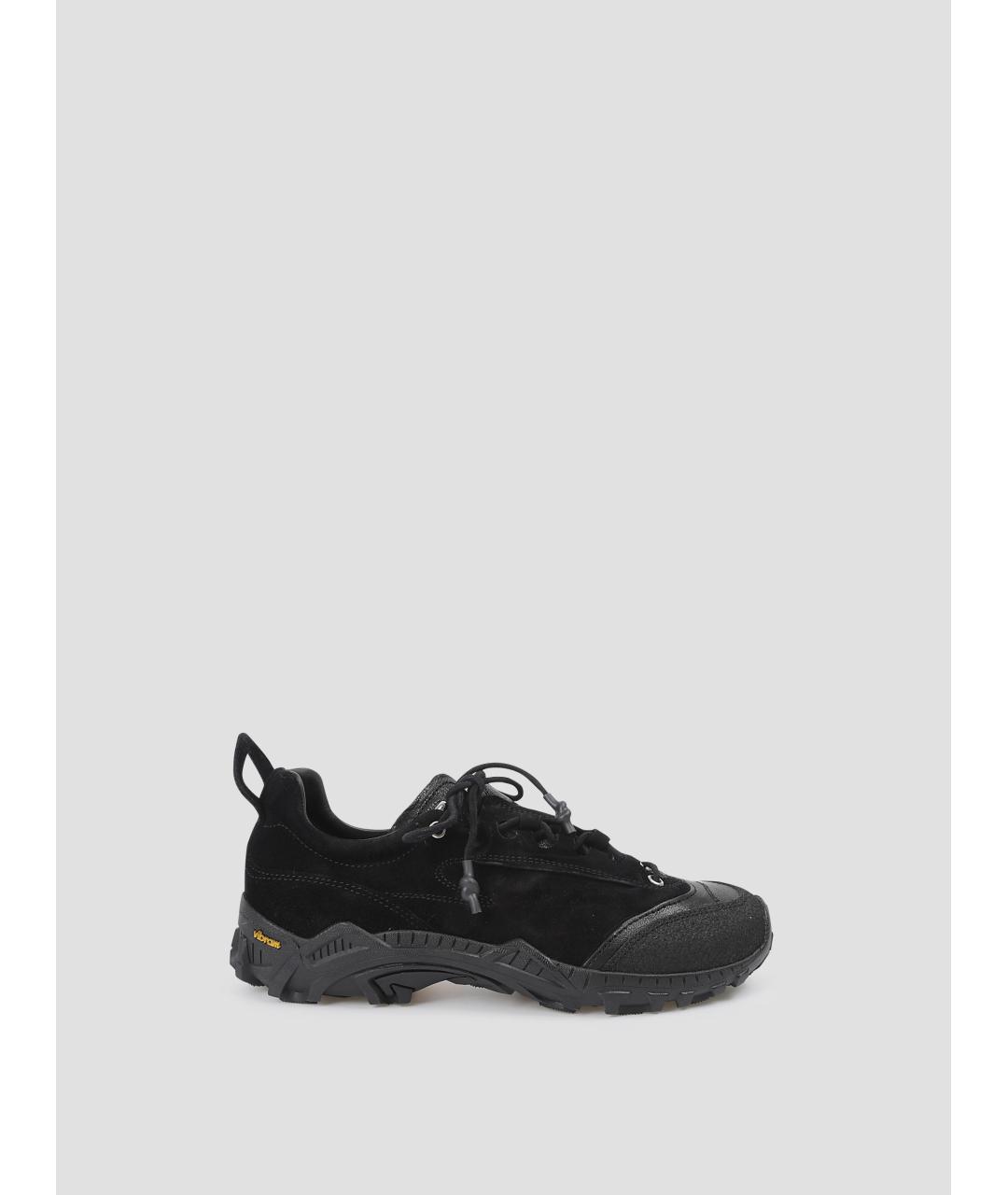 OUR LEGACY Черные замшевые низкие кроссовки / кеды, фото 4