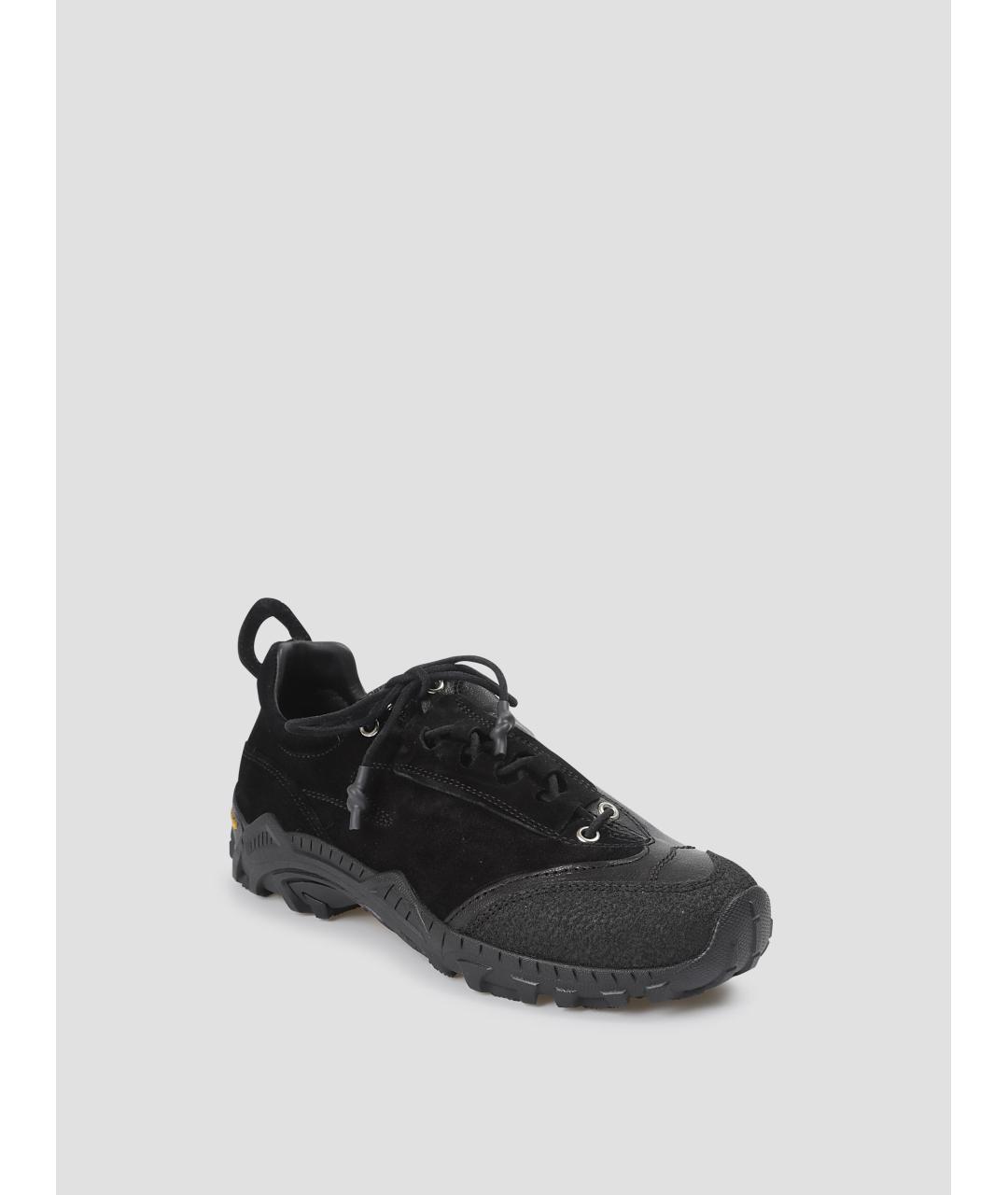 OUR LEGACY Черные замшевые низкие кроссовки / кеды, фото 3