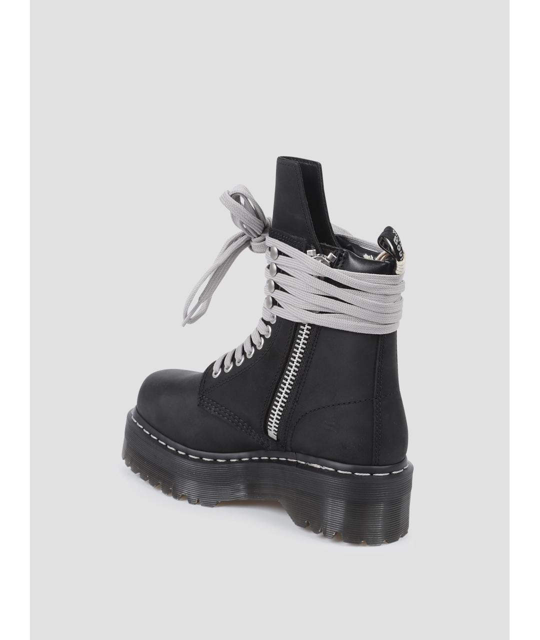 RICK OWENS Черные кожаные ботинки, фото 2