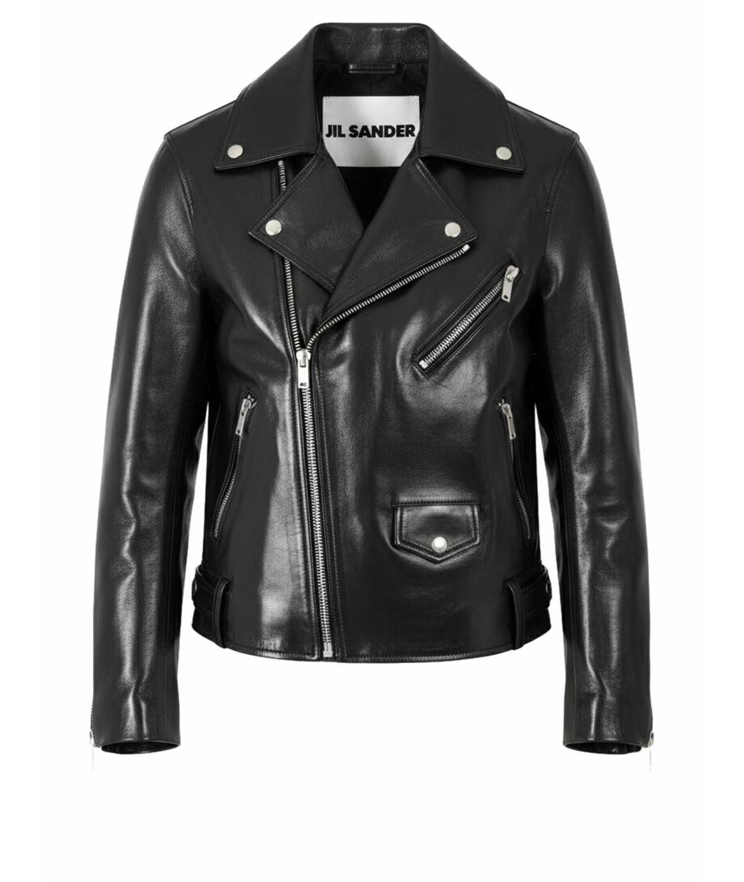 JIL SANDER Черная кожаная куртка, фото 1