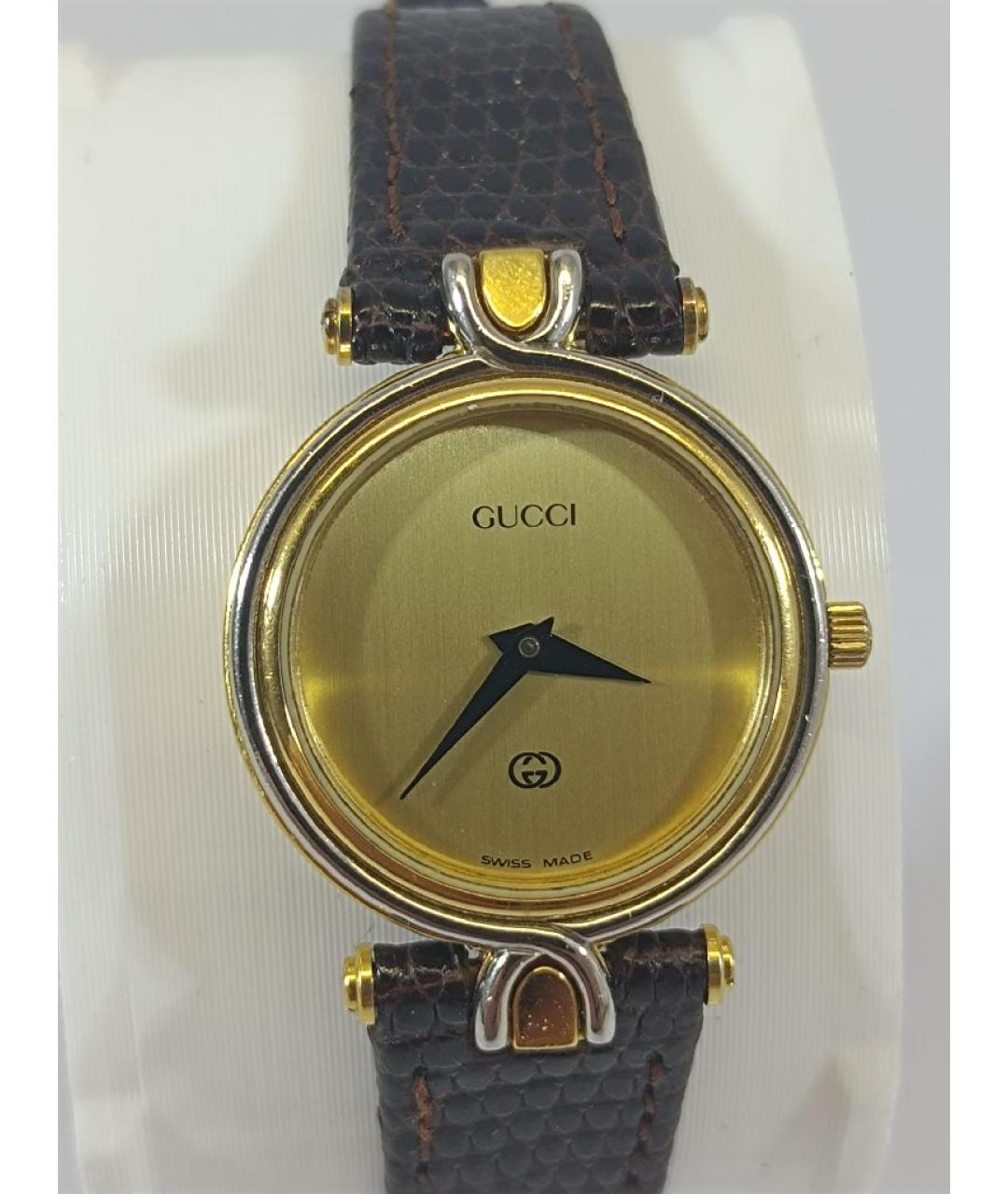 GUCCI Золотые стальные часы, фото 2