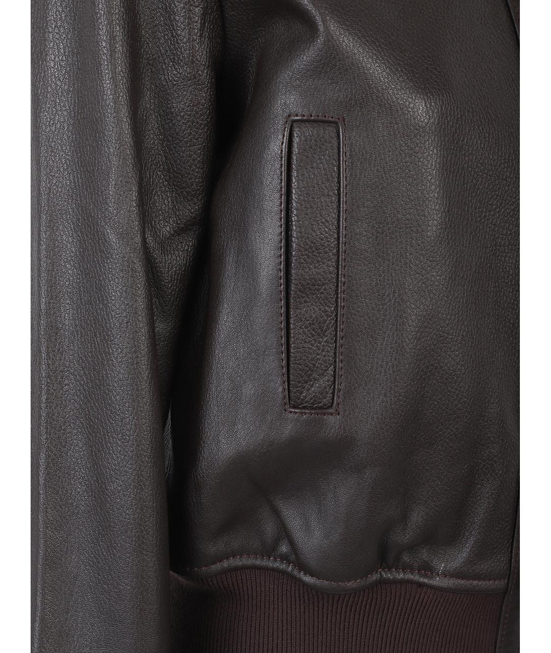 THE FRANKIE SHOP Коричневая кожаная куртка, фото 3