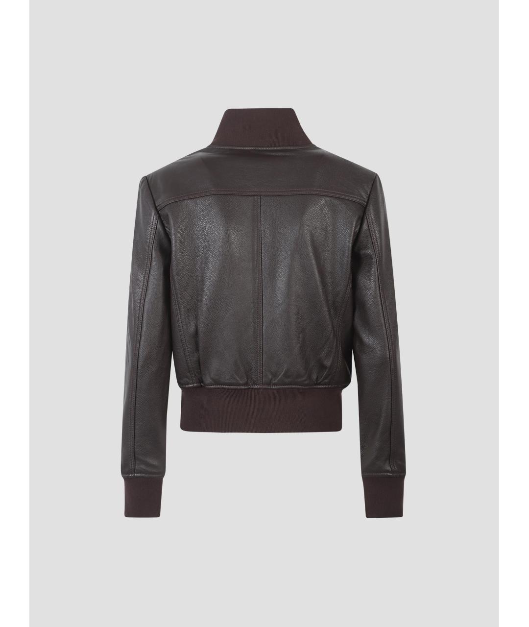 THE FRANKIE SHOP Коричневая кожаная куртка, фото 2