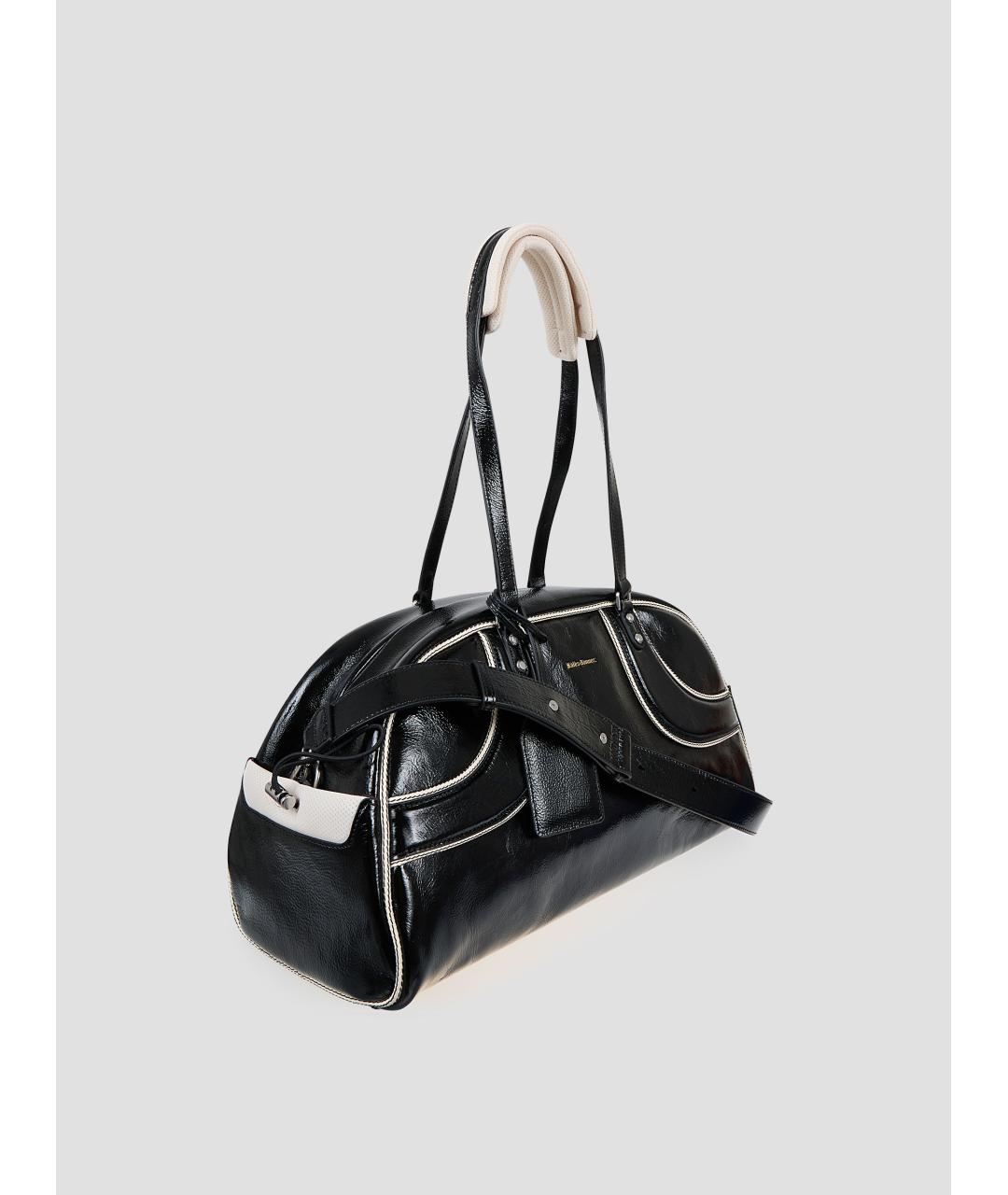 ADIDAS Черная кожаная сумка через плечо, фото 3