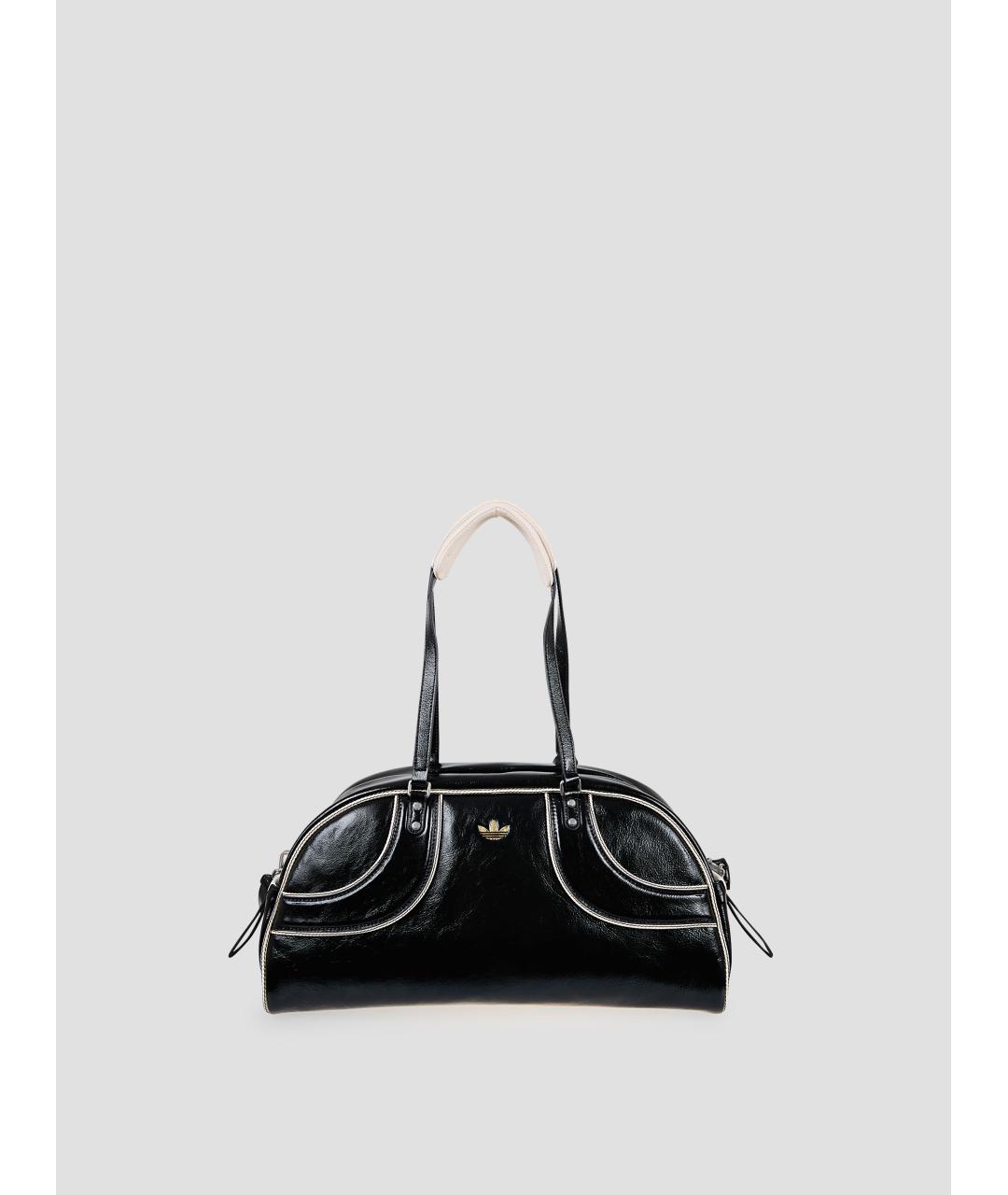 ADIDAS Черная кожаная сумка через плечо, фото 2