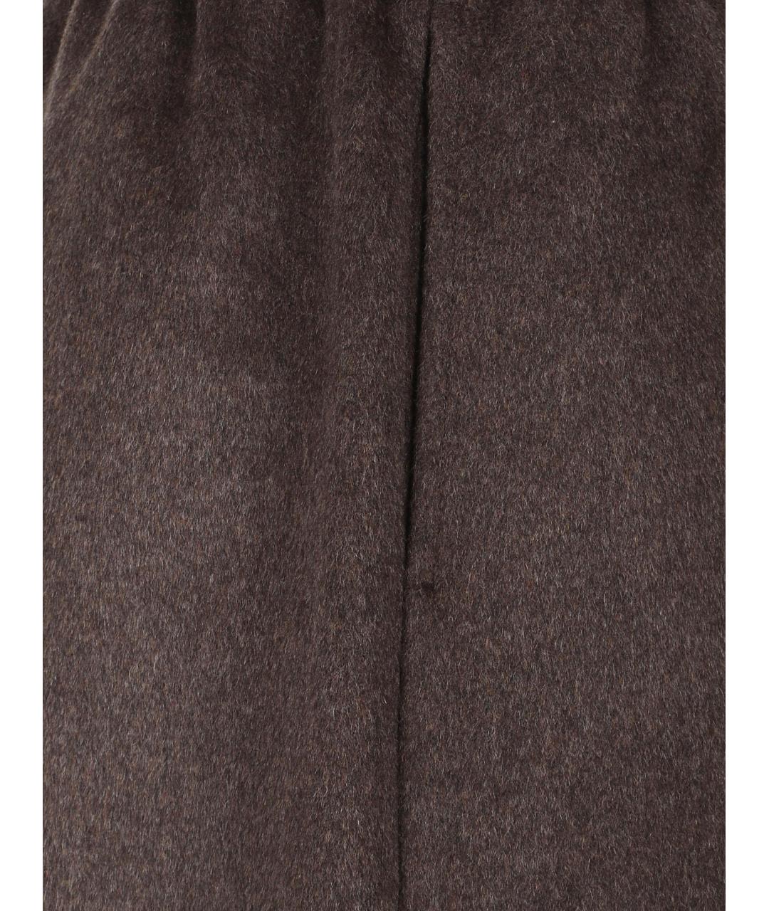 THE FRANKIE SHOP Коричневые шерстяные спортивные брюки и шорты, фото 3