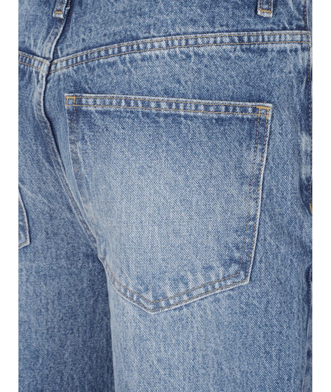 THE FRANKIE SHOP Синие хлопковые прямые джинсы, фото 3