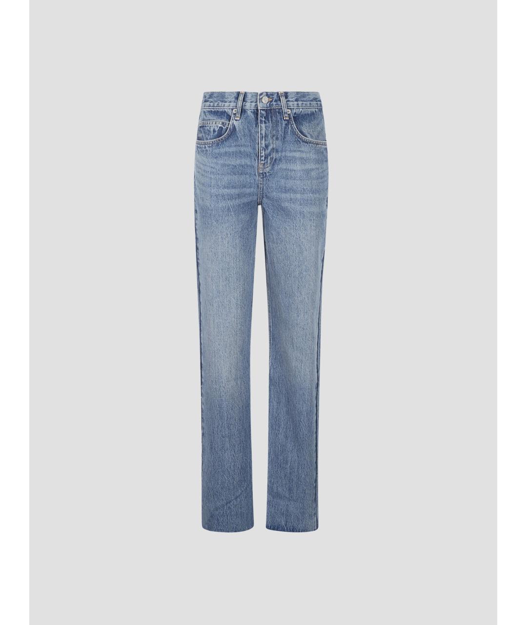 THE FRANKIE SHOP Синие хлопковые прямые джинсы, фото 4