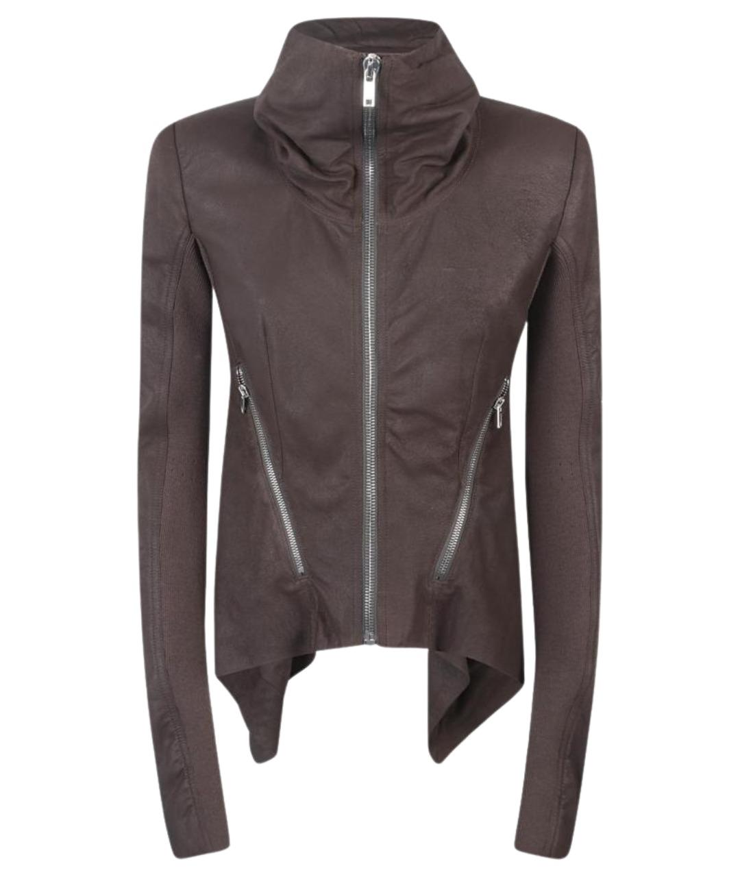 RICK OWENS Серая кожаная куртка, фото 1