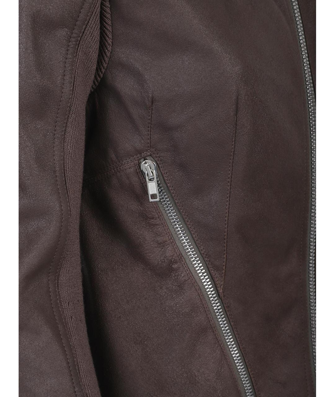 RICK OWENS Серая кожаная куртка, фото 3