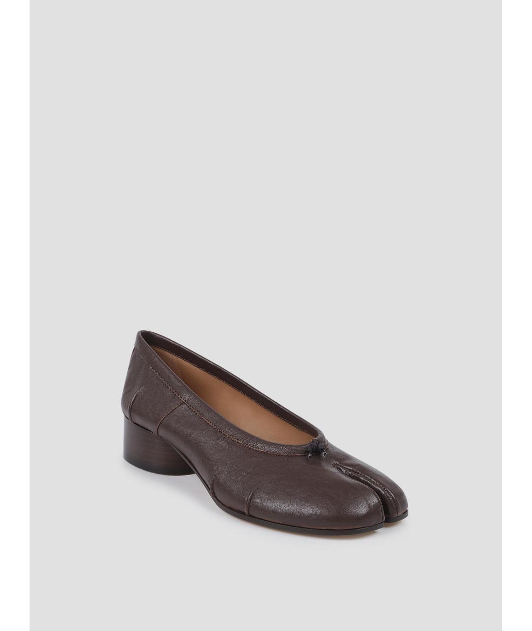 MAISON MARGIELA Коричневые кожаные балетки, фото 3