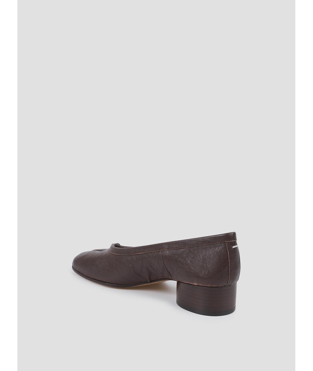 MAISON MARGIELA Коричневые кожаные балетки, фото 2
