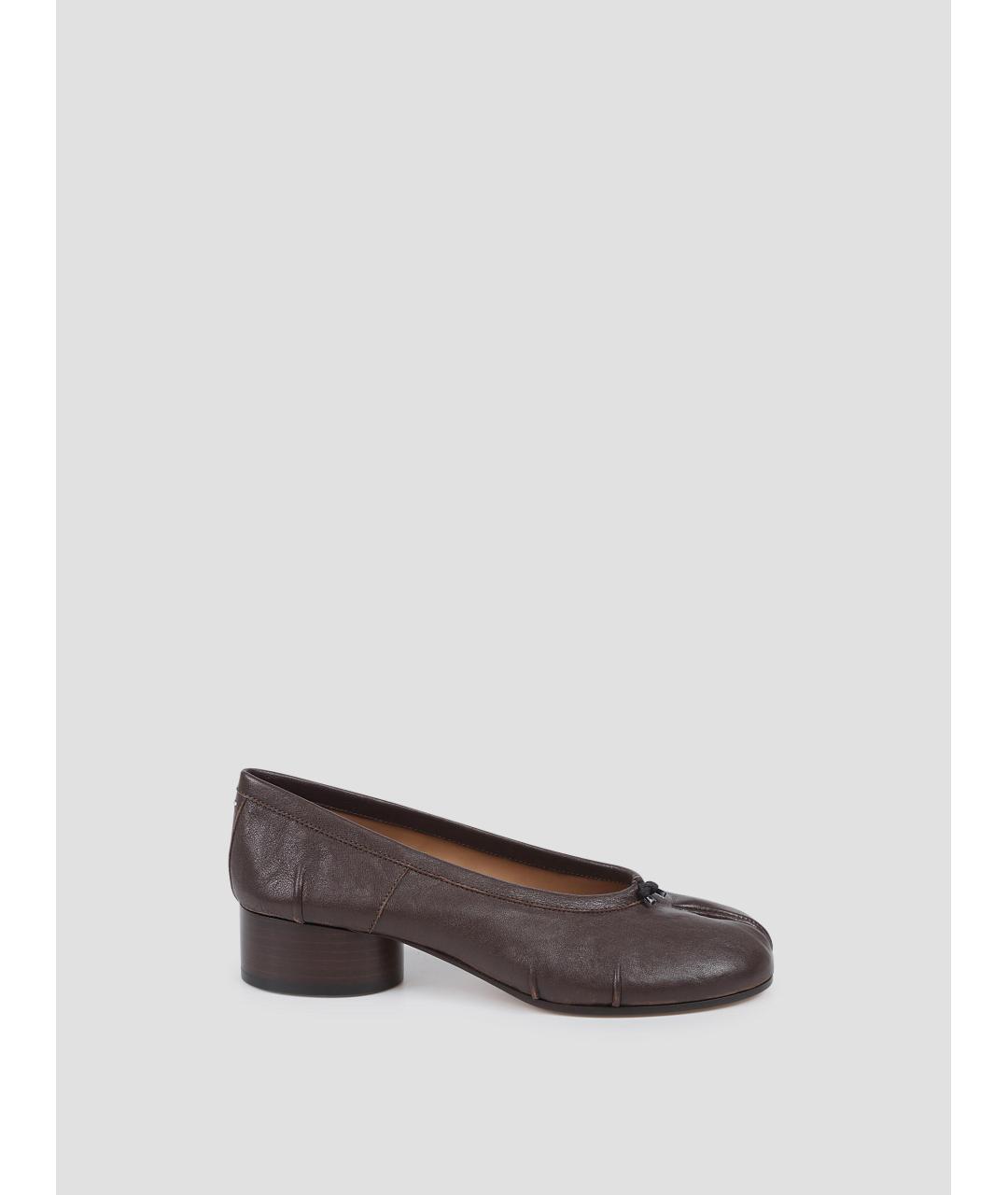 MAISON MARGIELA Коричневые кожаные балетки, фото 4