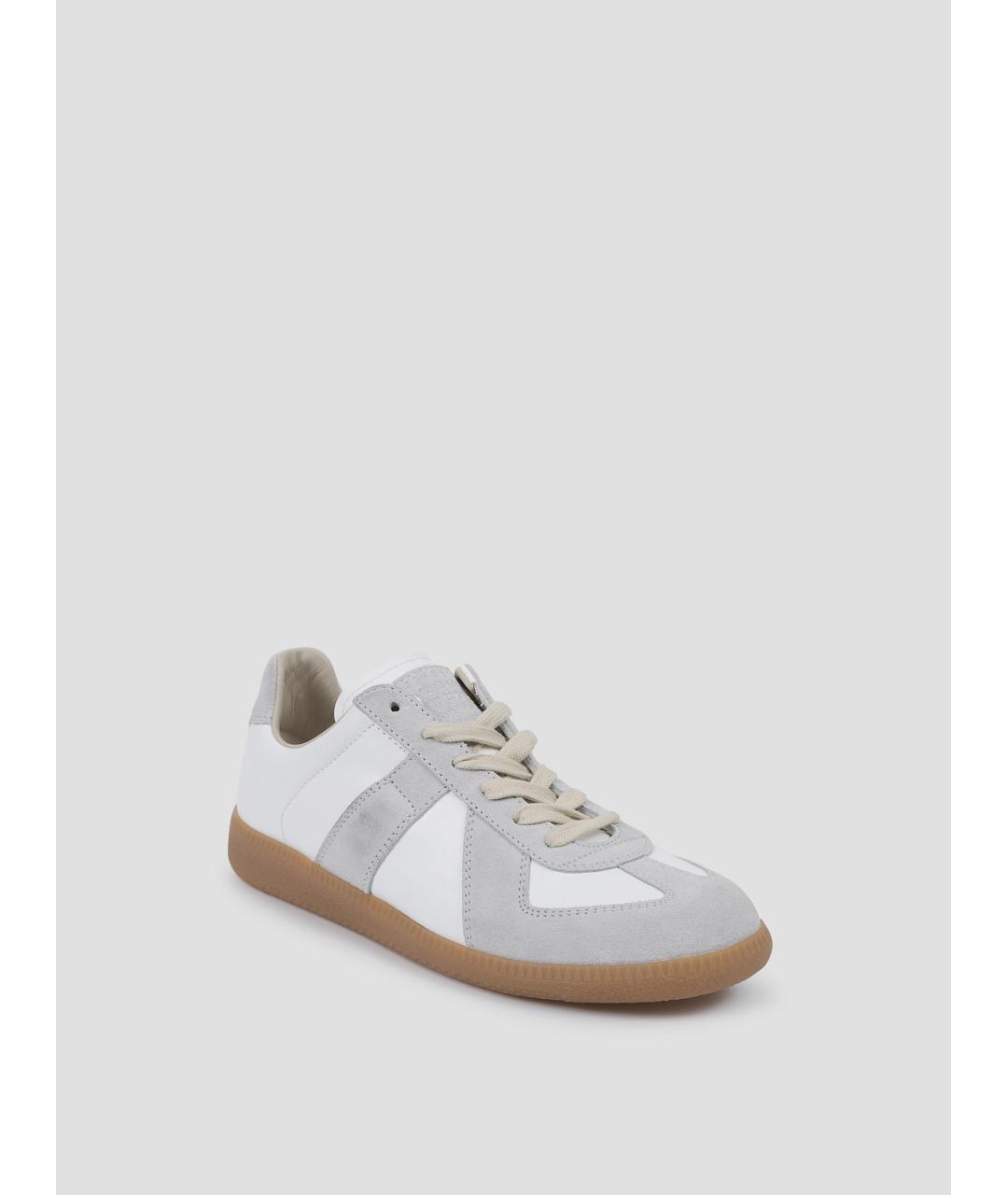 MAISON MARGIELA Белые кожаные кеды, фото 3