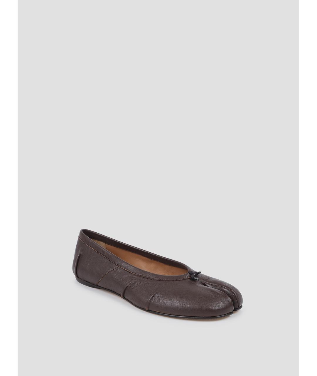 MAISON MARGIELA Коричневые кожаные балетки, фото 3