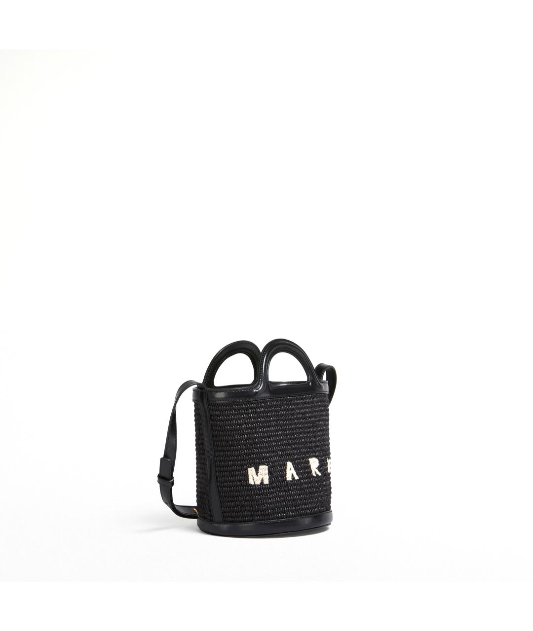 MARNI Черная хлопковая сумка с короткими ручками, фото 2