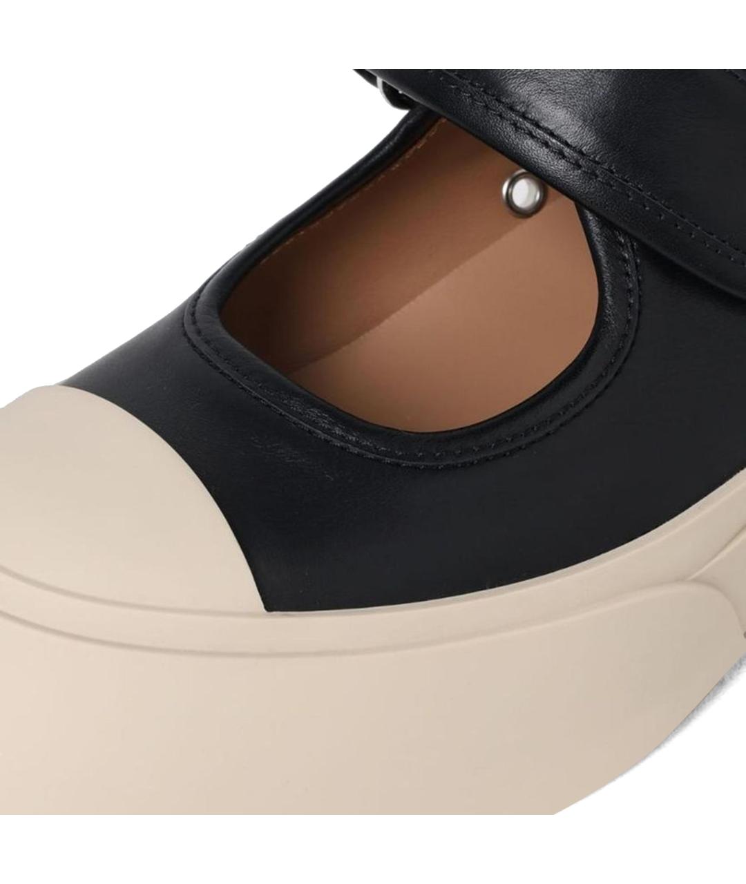 MARNI Черные кожаные слипоны, фото 4