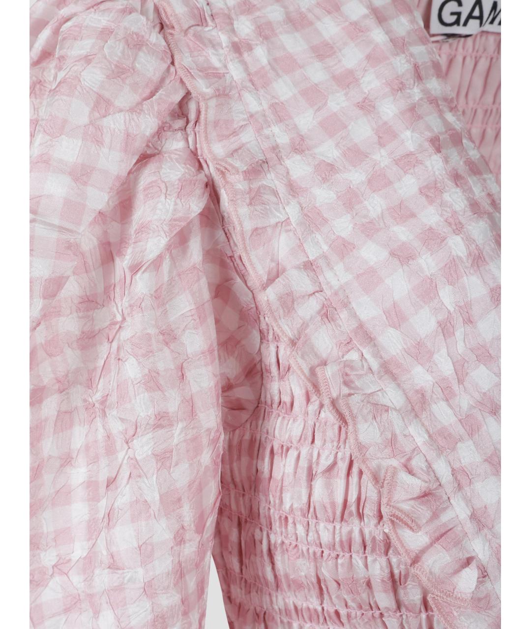 GANNI Розовое полиэстеровое коктейльное платье, фото 3