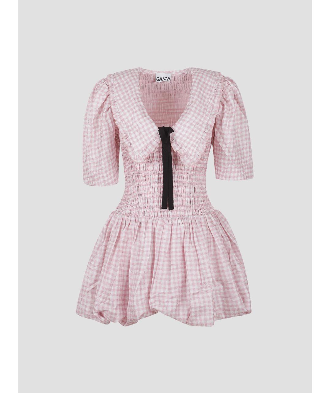 GANNI Розовое полиэстеровое коктейльное платье, фото 4