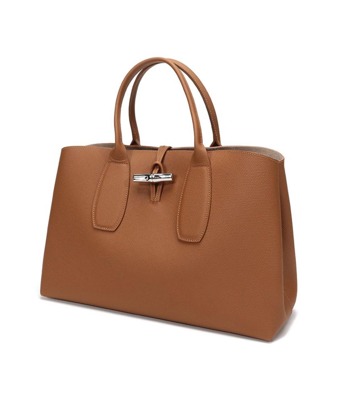 LONGCHAMP Коричневая кожаная сумка через плечо, фото 2