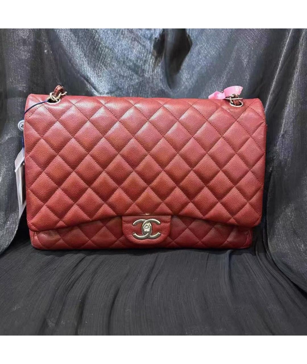 CHANEL Бордовая кожаная сумка через плечо, фото 2