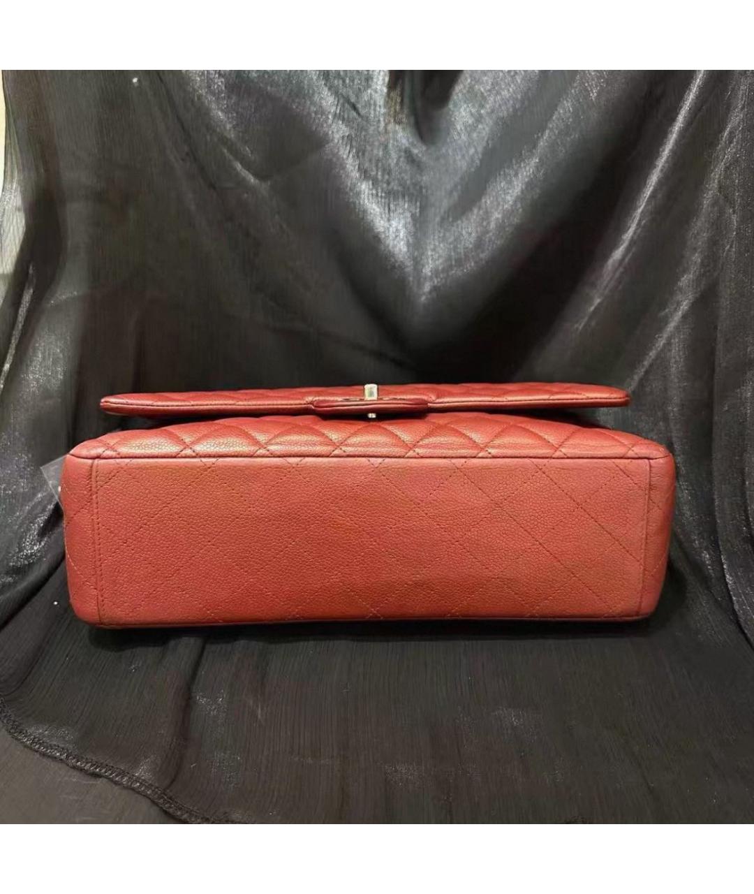 CHANEL Бордовая кожаная сумка через плечо, фото 7