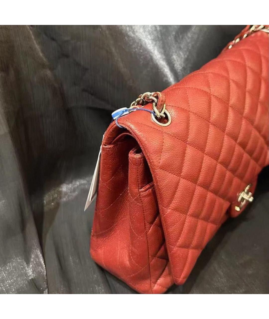 CHANEL Бордовая кожаная сумка через плечо, фото 5