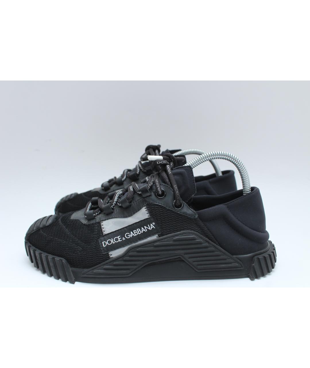 DOLCE&GABBANA Черные неопреновые низкие кроссовки / кеды, фото 10