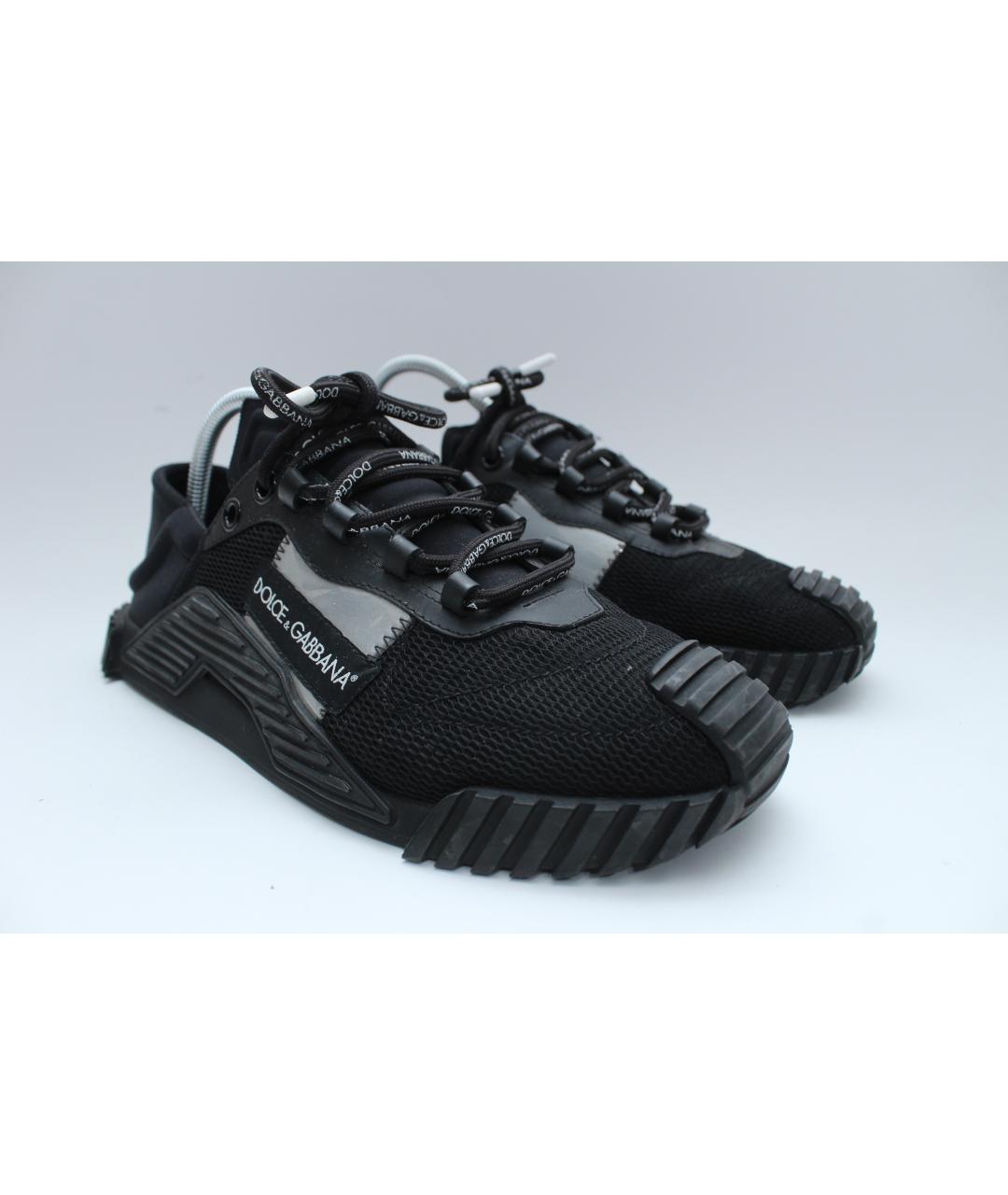 DOLCE&GABBANA Черные неопреновые низкие кроссовки / кеды, фото 5