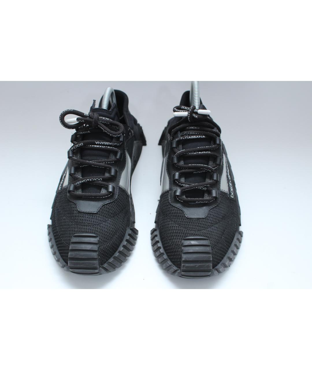 DOLCE&GABBANA Черные неопреновые низкие кроссовки / кеды, фото 3