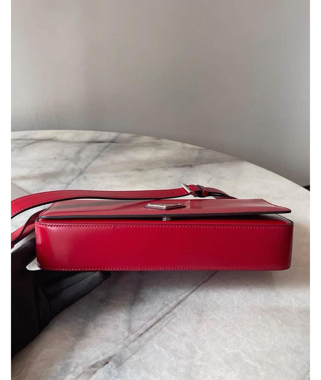 PRADA Красная кожаная сумка с короткими ручками, фото 6