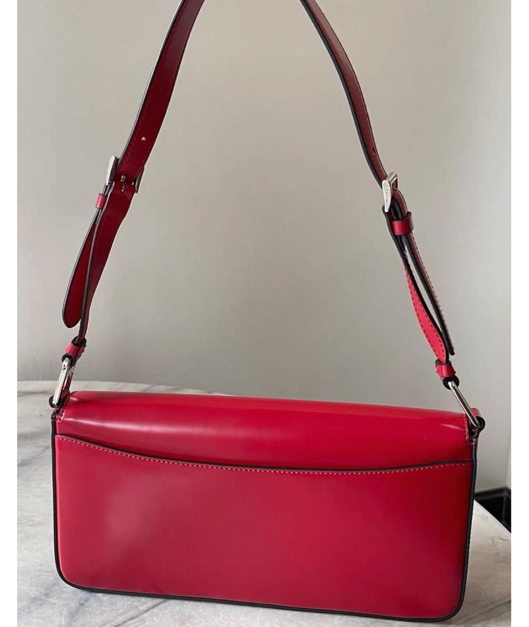 PRADA Красная кожаная сумка с короткими ручками, фото 3