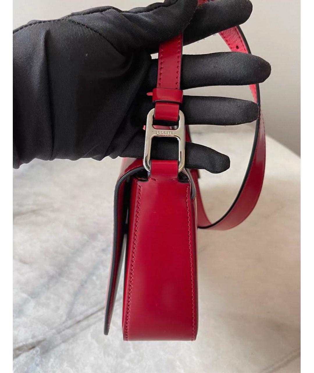PRADA Красная кожаная сумка с короткими ручками, фото 8