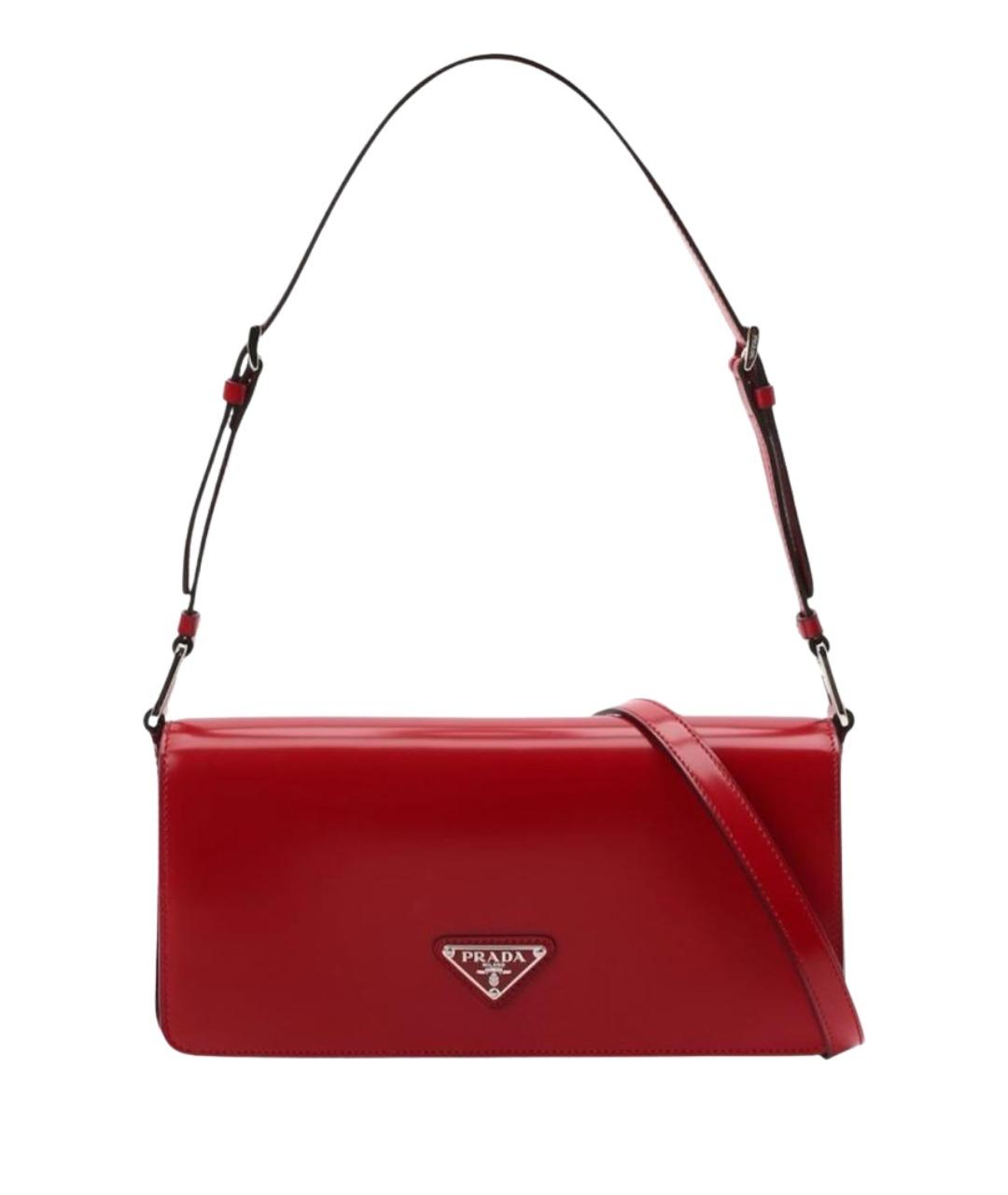 PRADA Красная кожаная сумка с короткими ручками, фото 1