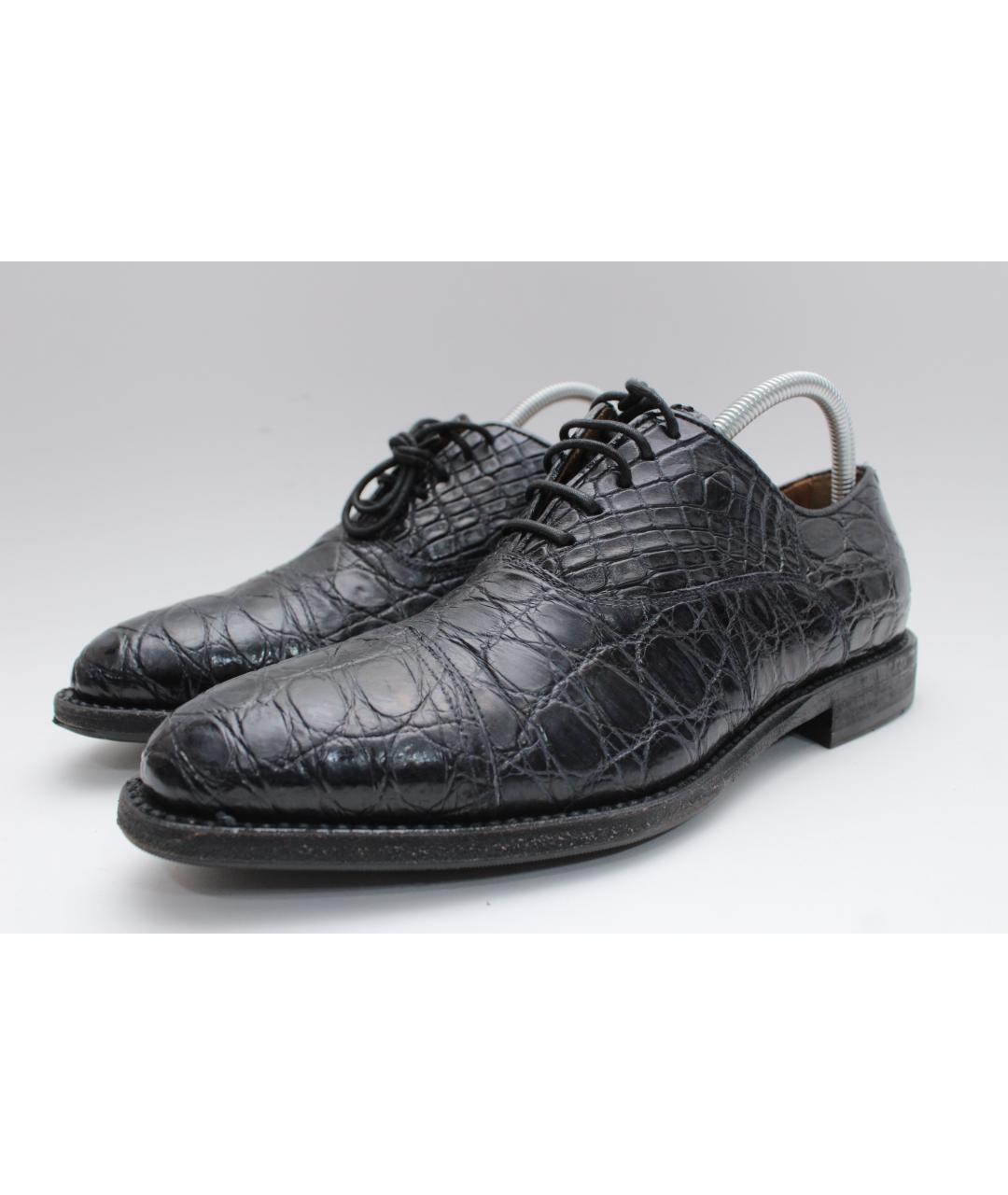 DOUCAL'S Темно-синие туфли из экзотической кожи, фото 2