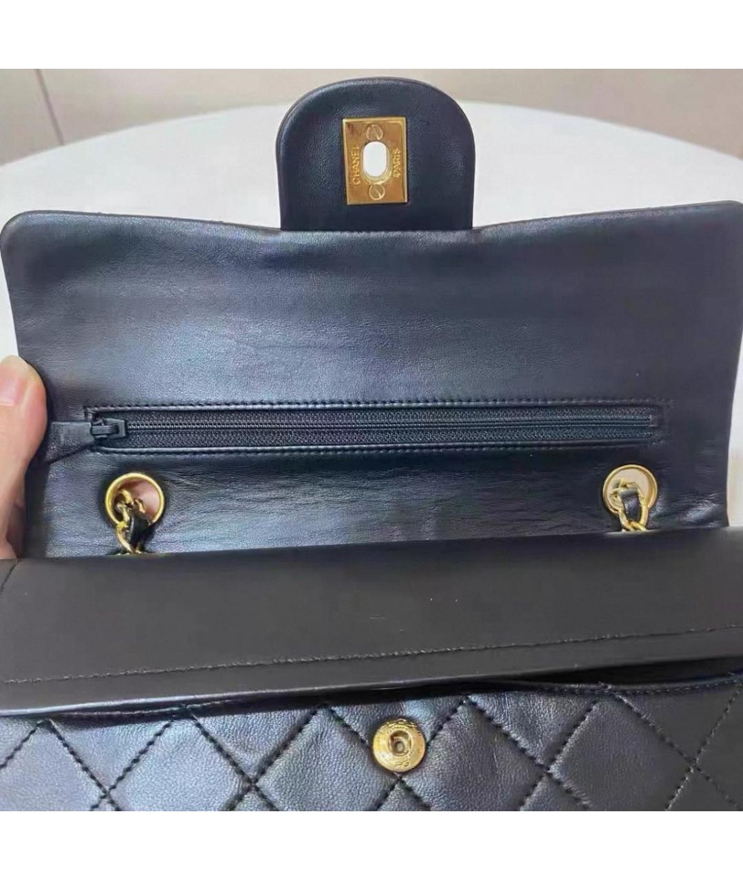 CHANEL Черная кожаная сумка через плечо, фото 6