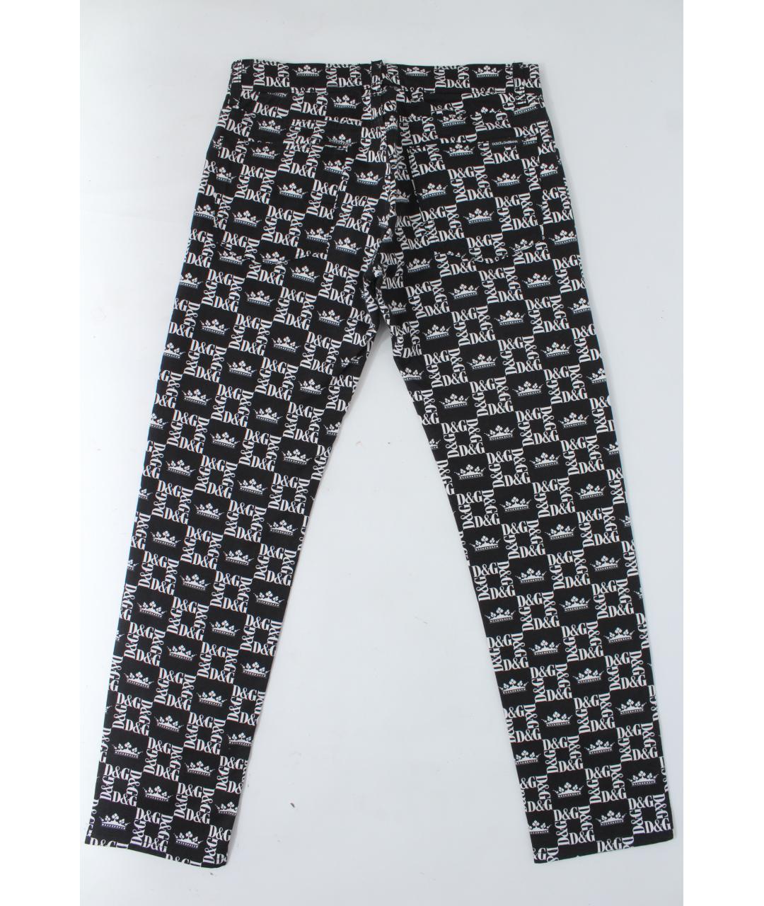 DOLCE&GABBANA Черные хлопко-эластановые повседневные брюки, фото 3