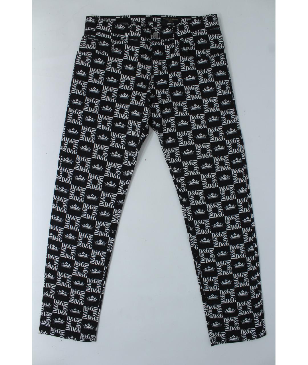 DOLCE&GABBANA Черные хлопко-эластановые повседневные брюки, фото 10