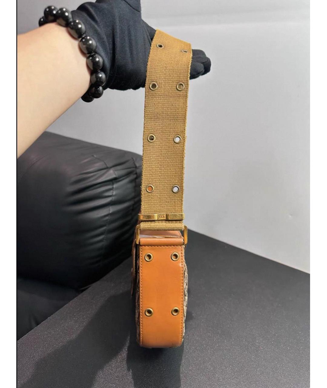 CHRISTIAN DIOR Бежевая кожаная сумка с короткими ручками, фото 8