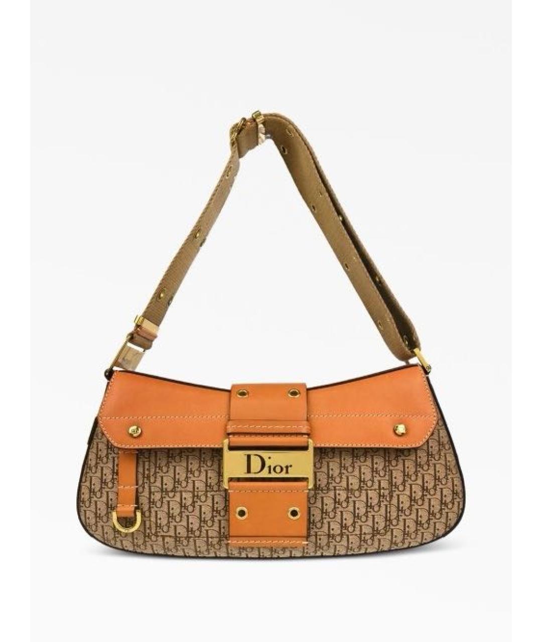 CHRISTIAN DIOR Бежевая кожаная сумка с короткими ручками, фото 9