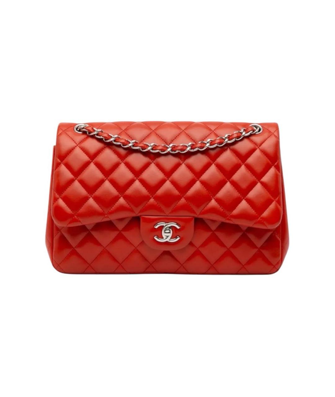 CHANEL Красная кожаная сумка через плечо, фото 9