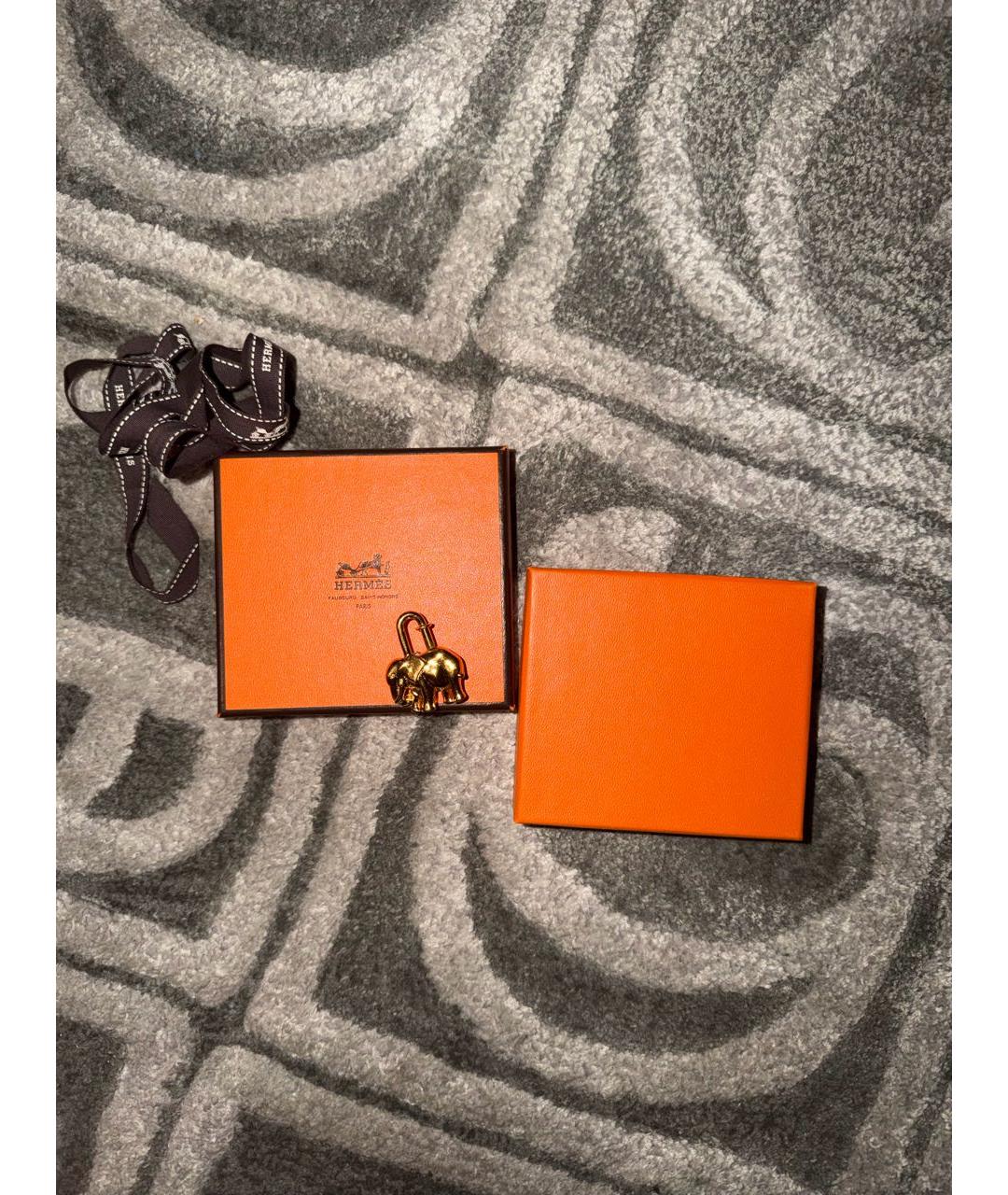 HERMES Золотая сумка с короткими ручками, фото 3